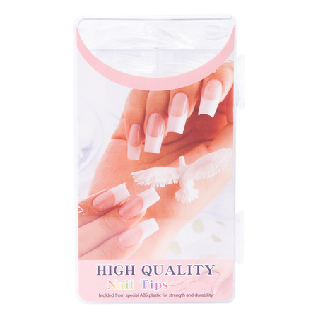 Faux ongles dans une boîte en forme de ballerine, transparents, modèle 6, 11 tailles, 500 pièces