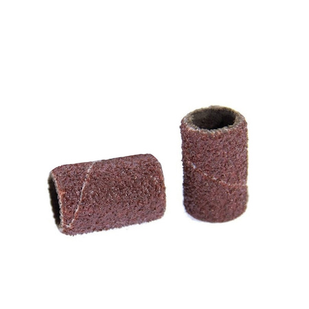 Cappucci per manicure e pedicure, mandrini, inserti abrasivi, cilindro da 6 mm, grana 100, AlleMed, marroni, 50 pezzi