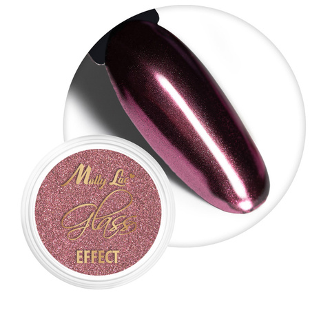 Polvo con efecto espejo para decorar uñas MollyLac Glass Effect Deep Pink n.º 4
