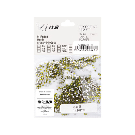 Strass en verre pour ongles SS5 Olivine, environ 1440 pièces par paquet