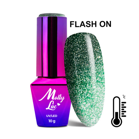 Esmalte híbrido MollyLac Thermo Flashing Lights Rumour, 10 g, n.º 695