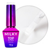 Top Milky MollyNails, esmalte de color blanco cremoso, sin necesidad de limpiar ni enjuagar, sin HEMA ni Di-HEMA, 10 g