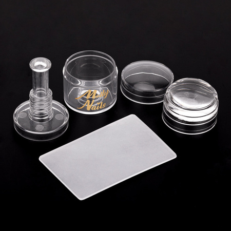 Timbro in silicone per piastrine MollyNails con motivo regolabile e strizzacapelli