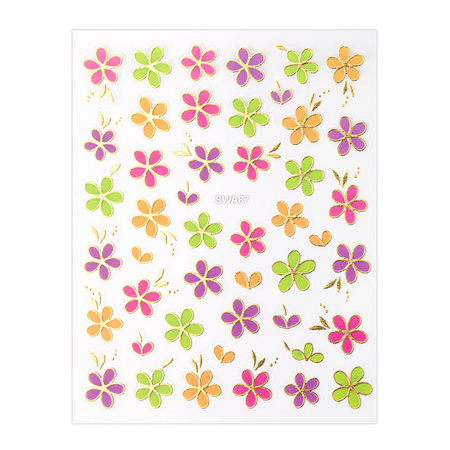 Thin, Self-Adhesive Leaf Nail Stickers SW-A87