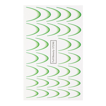 Adesivi ad effetto sfumato per unghie / French / Ombre / Linea del sorriso francese, 33 pezzi, verde, STZ46