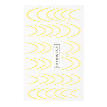 Autocollants aquarellés pour ongles / French / Ombré / Ligne du sourire française, 34 pièces, jaunes, STZ52