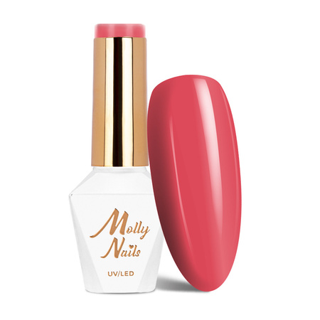Vernis hybride MollyNails Hearts & Kisses Dark Raspberry sans HEMA/Di-HEMA, 8 g, n° 193