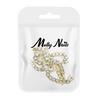 MollyNails white diamond 3D heart nail decorations, 10 pcs