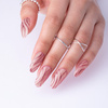 Polvo con efecto espejo para decorar uñas MollyLac Glass Effect Deep Pink n.º 4
