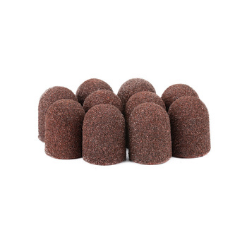 Capuchones abrasivos para pedicura con interior de algodón, 13 mm, grano 80, marrones, AlleMed, 100 unidades
