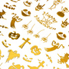 Thin self-adhesive Halloween nail stickers MS-C298, gold