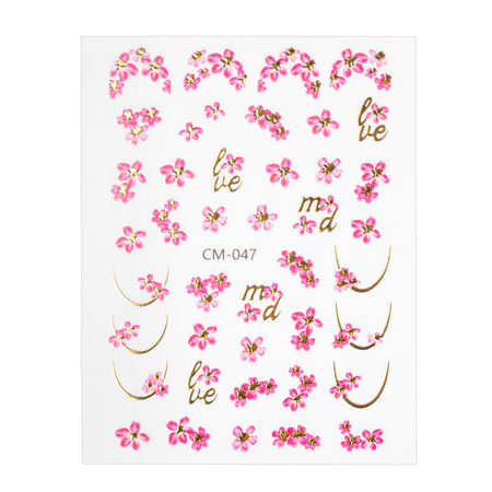 Selbstklebende Nagelsticker mit Blumenmotiv CM-047