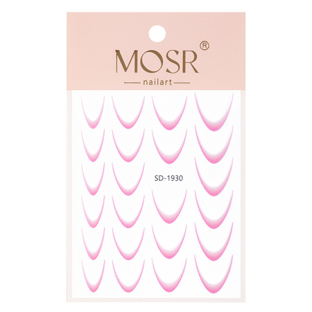 Adhesivos gradientes para uñas / French / Ombre / Línea de sonrisa francesa, 23 unidades, rosa claro, SD-1930