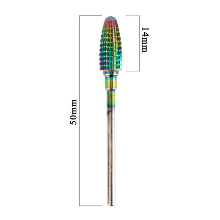 Fresa professionale in cobalto-tungsteno con finitura arcobaleno, modello Flame 1 M 3/32" n. 1