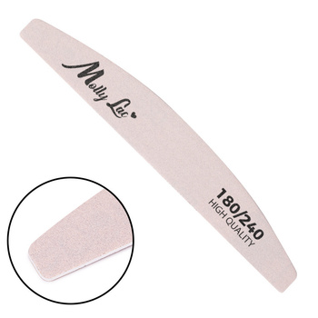 Lima de uñas semilunar delgada 180/240 MollyLac zebra 1 unidad