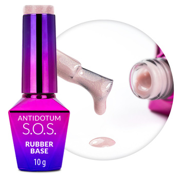 Rubber base flexible nails manicure pedicure S.O.S. Antidote MollyNails Endless Flame 10g