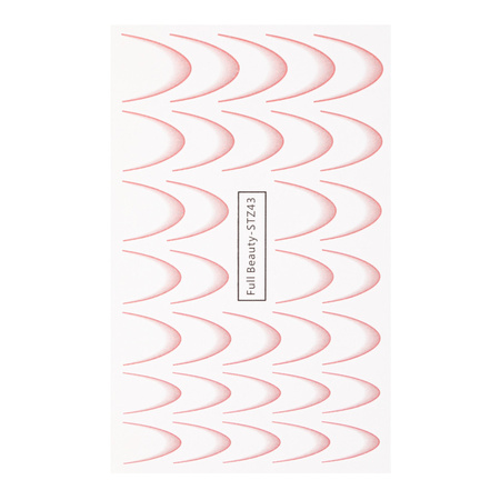 Autocollants à effet dégradé pour les ongles / French / Ombré / Ligne du sourire française, 33 pièces, rose clair, STZ43