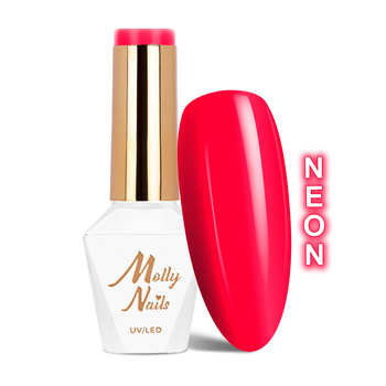 MollyNails Hybridlack Neons Pinky Red, HEMA/Di-HEMA-frei, 8 g, Nr. 76