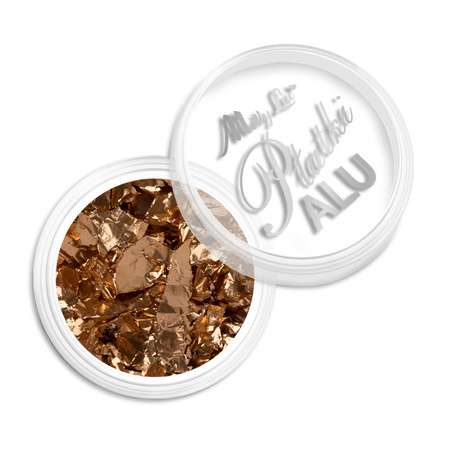 Polvo metálico para uñas MollyLac, láminas de aluminio en oro noble, 0,2 g, n.º 3