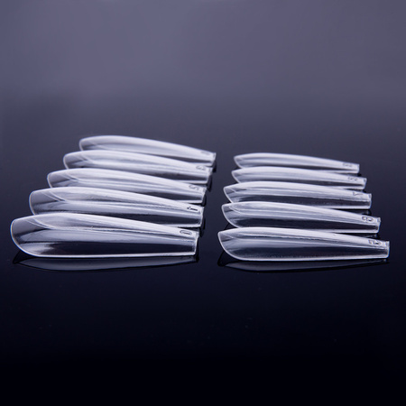 Tips in confezione a forma di ballerina trasparente, modello 6, 11 misure, 500 pezzi