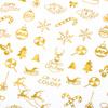 Dünne, selbstklebende Weihnachts-Nagelaufkleber CB-149, goldfarben