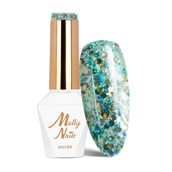 Lakier hybrydowy MollyNails Crushed Diamonds Glammy Chic HEMA/Di-HEMA Free 8g Nr 537