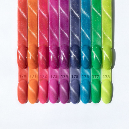 Vernis hybride MollyNails Neon Flashy Cat Eye sans HEMA, 8 g, n° 172