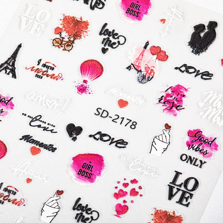 Adhesivos para uñas 5D autoadhesivos de San Valentín SD-2178