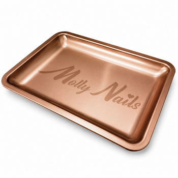 Plateau à outils en métal MollyNails, rectangulaire, couleur cuivre