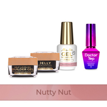 MollyNails PRO MATCH SYSTEM 3+1 Nutty Nut : 3 gels de construction + Doctor Top 10 g