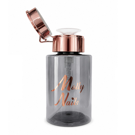 Dozownik z pompką na płyny MollyNails czarny 200 ml