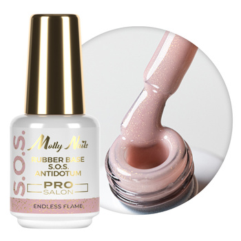 Kautschukbasis für elastische Nägel, Maniküre und Pediküre, zur Verzierung – S.O.S. Antidotum Pro Salon MollyNails Endless Flame 15 g