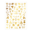 Dünne selbstklebende Halloween-Nagelaufkleber MS-C298, goldfarben