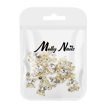 Décorations pour ongles « oursons » 3D MollyNails n° 2, 10 pièces
