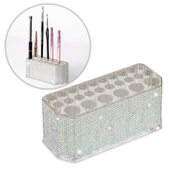 Portapennelli con contenitori e strass