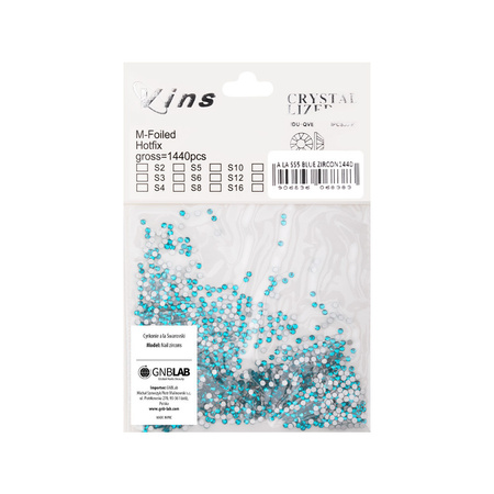 SS5 Blue Zircon glass nail rhinestones, approx. 1440 pieces per pack
