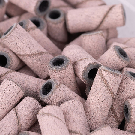 Manicure and pedicure caps, mandrels, abrasive caps, mini cylinder 3mm, 240 grit, pink, 50 pcs.