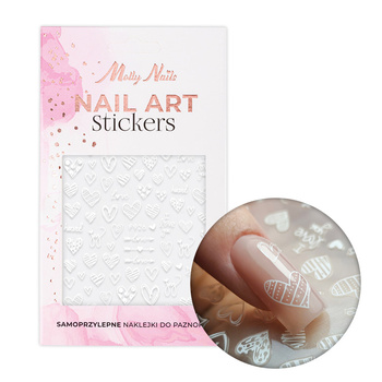 Selbstklebende Valentinstag-Nagelaufkleber, weiß, F926 MollyNails