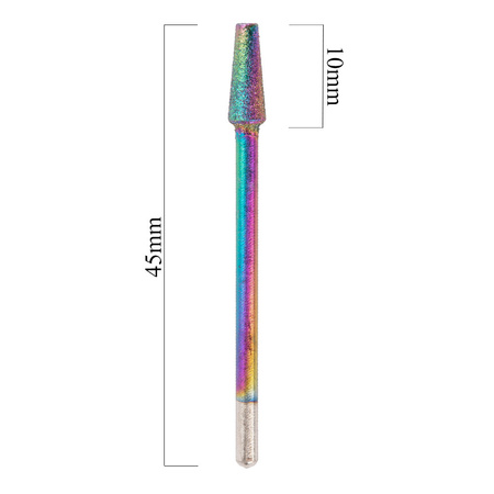 Unicorn rainbow diamond bur, narrow tapered cone No. 2