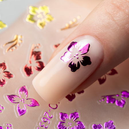 Autocollants pour ongles fins en forme de fleurs JO-2633