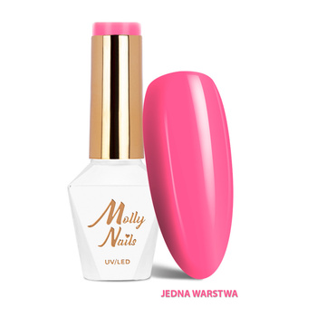 Esmalte híbrido LED/UV Gel Polish Sorbet n.º 296 Flamingo Pink MollyNails sin HEMA/Di-HEMA, 8 g