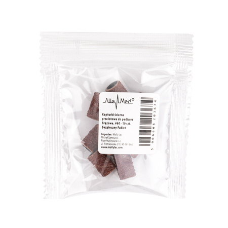 Cappucci per manicure e pedicure mandrini cappucci abrasivi cilindrici 6 mm grana 60 AlleMed marroni 10 pz.