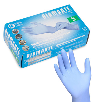 Guantes desechables de nitrilo para diagnóstico y protección Diamante, talla S, azul-violeta, 100 unidades