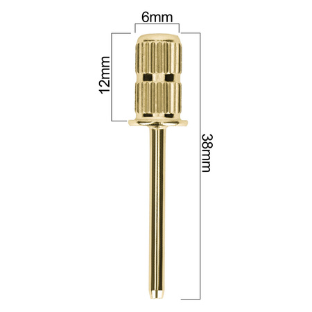 Eje de acero para tapones abrasivos, color dorado