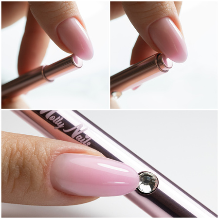 Thin oval Pro Gel rose gold MollyNails automatic gel brush No. 4