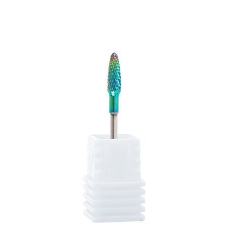 Fresa profesional de cobalto-tungsteno con acabado iridiscente, modelo Middle Flame F 3/32" n.º 7