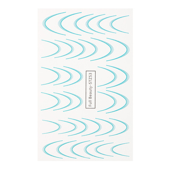Gradient water decals for nails/French/Ombre/French smile line, 34 pcs, blue STZ53