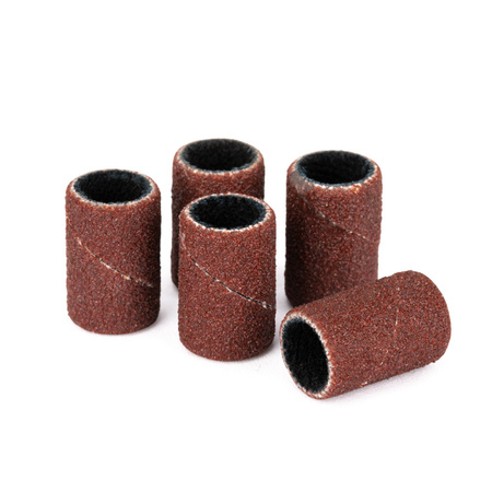 Capuchones para manicura y pedicura, mandriles, recubrimientos abrasivos, cilindro de 6 mm, grano 80, AlleMed, marrones, 50 unidades
