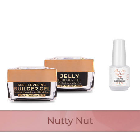 MollyNails PRO MATCH SYSTEM 2+1 Nutty Nut 2 builder gels + Doctor Top 15g