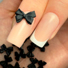 MollyNails 3D bow nail decorations, black, 100 pcs